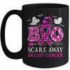 Ghost Boo Scare Away Breast Cancer Awareness Funny Halloween Mug | teecentury