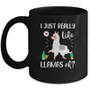 Gift I Just Really Like Llamas Ok Funny Llama Girl Mug Coffee Mug | Teecentury.com