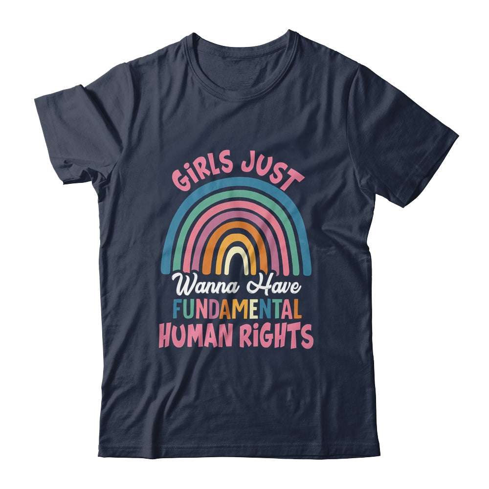 Girls Just Wanna Have Fundamental Rights Rainbow Feminists Shirt & Tank Top | teecentury