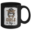 Girls Trip 2023 Messy Bun Leopard Best Friend Matching Girl Mug | teecentury