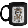 Girls Trip 2023 Messy Bun Leopard Best Friend Matching Girl Mug | teecentury