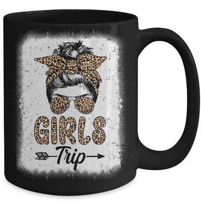 Girls Trip 2023 Messy Bun Leopard Best Friend Matching Girl Mug | teecentury