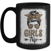 Girls Trip 2023 Messy Bun Leopard Best Friend Matching Girl Mug | teecentury