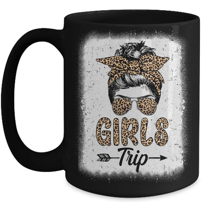 Girls Trip 2023 Messy Bun Leopard Best Friend Matching Girl Mug | teecentury