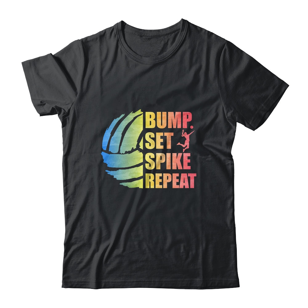 Girls Volleyball Bump Set Spike Repeat Teen T-Shirt & Tank Top | Teecentury.com