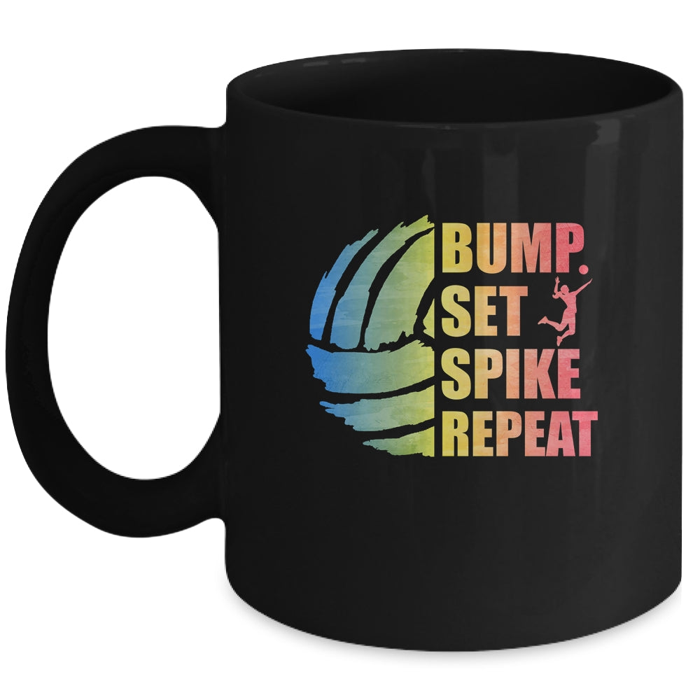 Girls Volleyball Bump Set Spike Repeat Teen Mug Coffee Mug | Teecentury.com