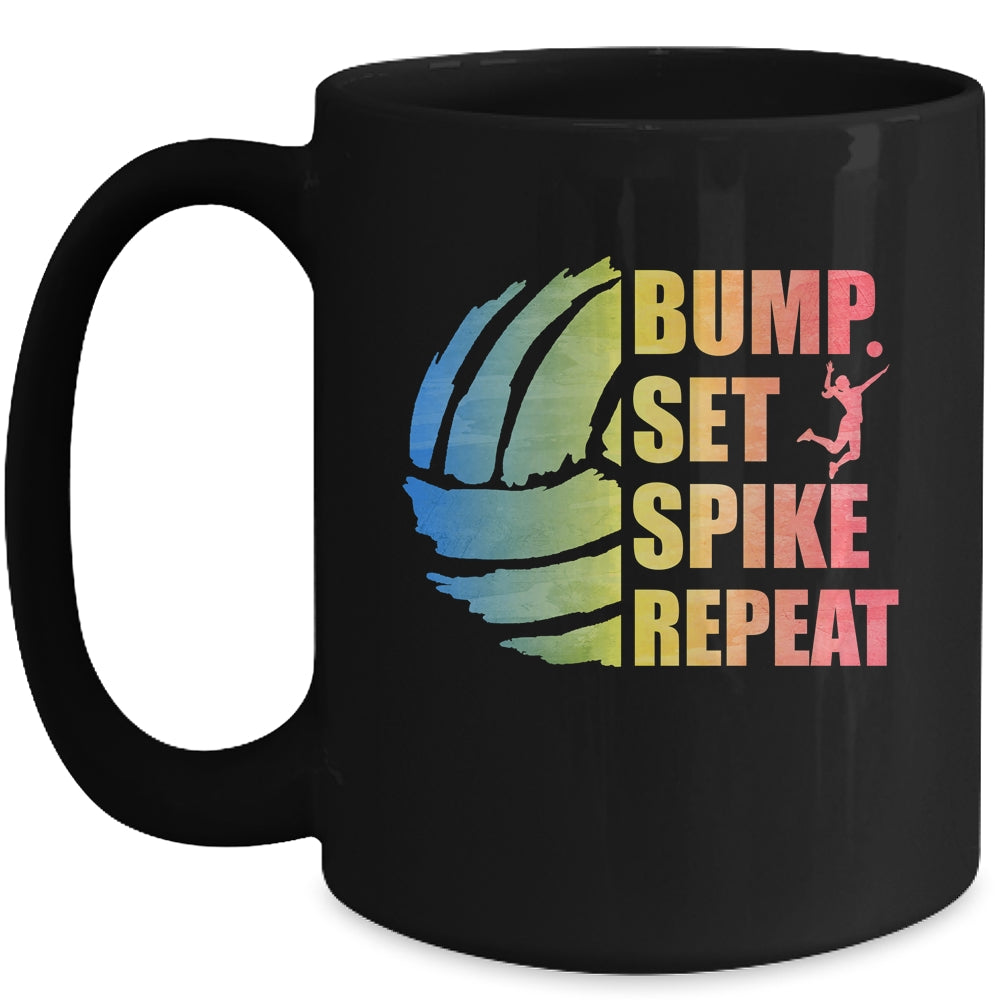 Girls Volleyball Bump Set Spike Repeat Teen Mug Coffee Mug | Teecentury.com
