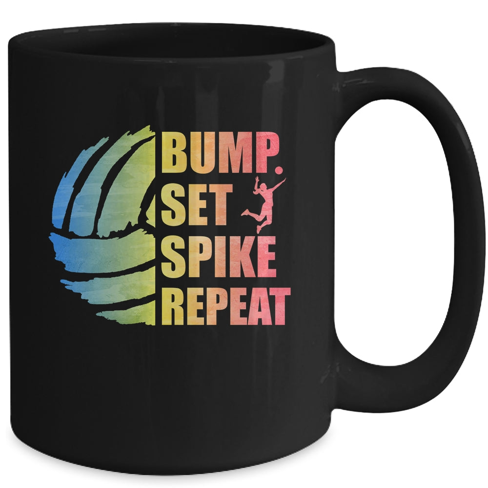 Girls Volleyball Bump Set Spike Repeat Teen Mug Coffee Mug | Teecentury.com
