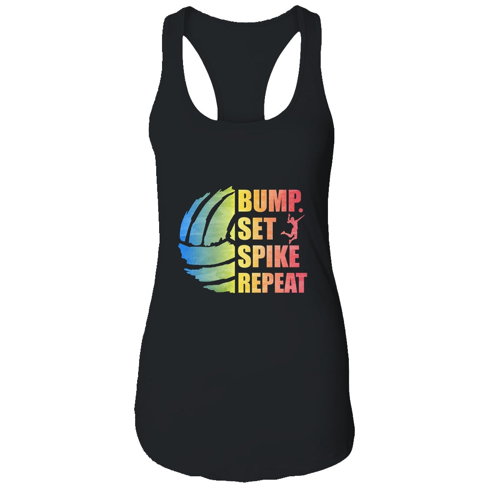 Girls Volleyball Bump Set Spike Repeat Teen T-Shirt & Tank Top | Teecentury.com