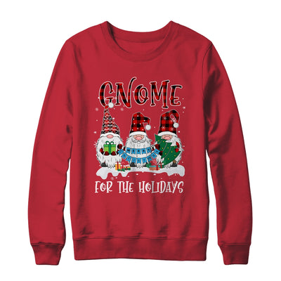 Gnome For The Holidays Red Buffalo Plaid Christmas Xmas T-Shirt & Sweatshirt | Teecentury.com