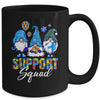 Gnomes Autism Awareness Support Squad Blue Ribbon Mug | teecentury