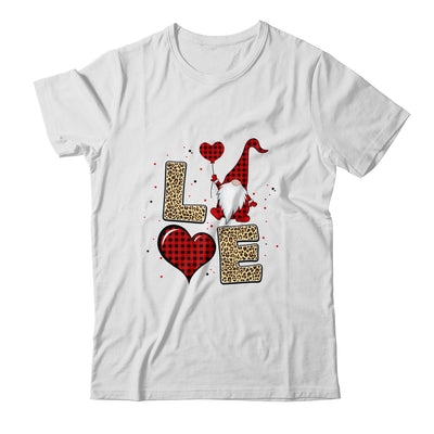 Gnomes Valentines Love Red Leopard Plaid Couple Matching T-Shirt & Hoodie | Teecentury.com