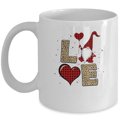 Gnomes Valentines Love Red Leopard Plaid Couple Matching Mug Coffee Mug | Teecentury.com