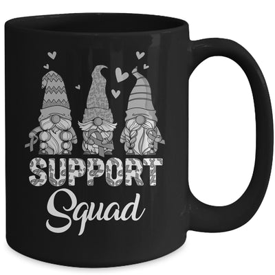 Gnomies Support Squad Grey Ribbon Brain Cancer Awareness Mug | teecentury