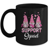 Gnomies Support Squad Pink Ribbon Breast Cancer Awareness Mug | teecentury