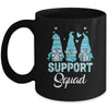 Gnomies Support Squad Teal Ribbon Ovarian Cancer Awareness Mug | teecentury