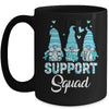 Gnomies Support Squad Teal Ribbon Ovarian Cancer Awareness Mug | teecentury