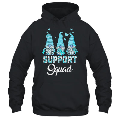 Gnomies Support Squad Teal Ribbon Ovarian Cancer Awareness Shirt & Hoodie | teecentury