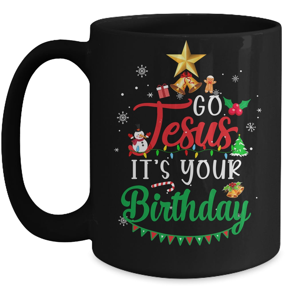Go Jesus It's Your Birthday Christmas Tree Funny Xmas Mug Coffee Mug | Teecentury.com