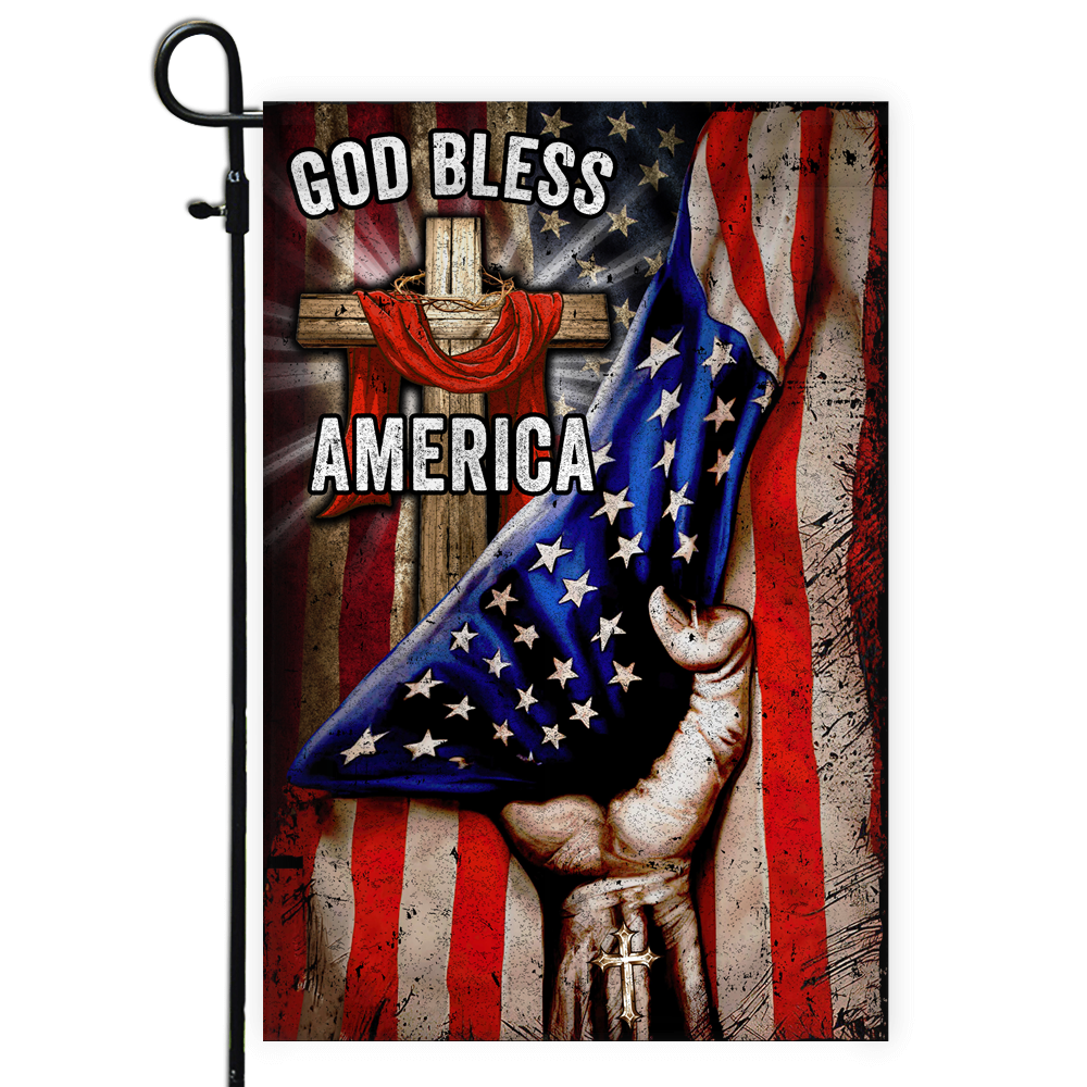 God Bless America Christian Cross Flag God Flag | Teecentury.com