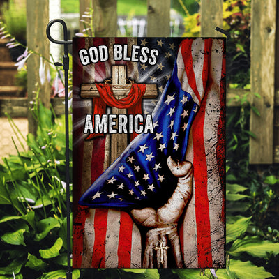 God Bless America Christian Cross Flag God Flag | Teecentury.com