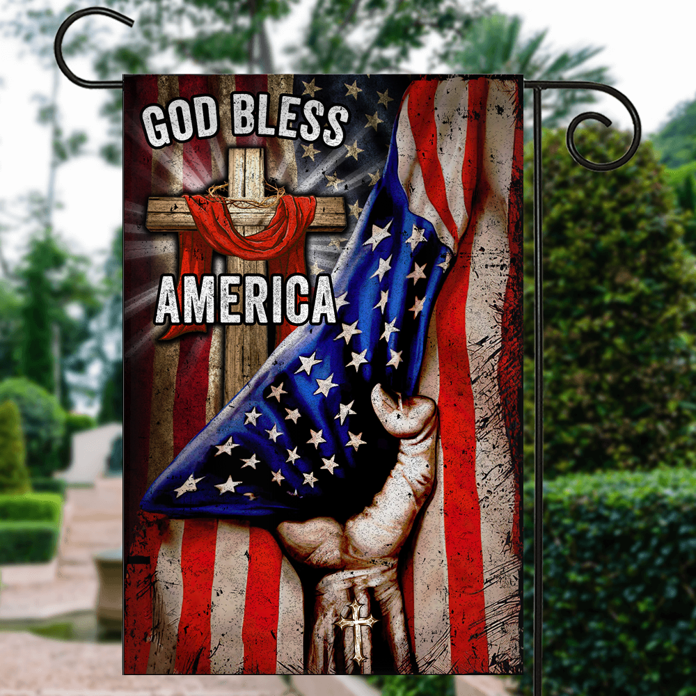 God Bless America Christian Cross Flag God Flag | Teecentury.com