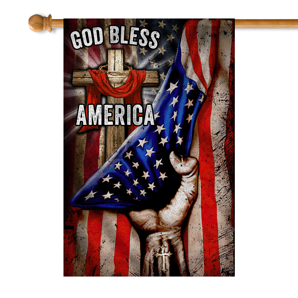 God Bless America Christian Cross Flag God Flag | Teecentury.com