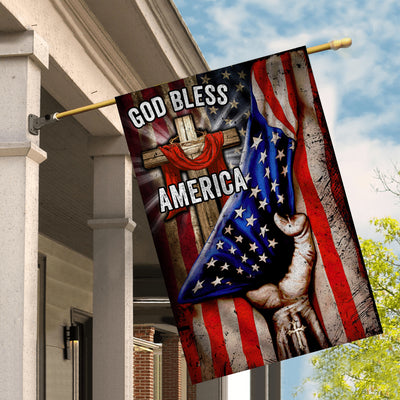 God Bless America Christian Cross Flag God Flag | Teecentury.com