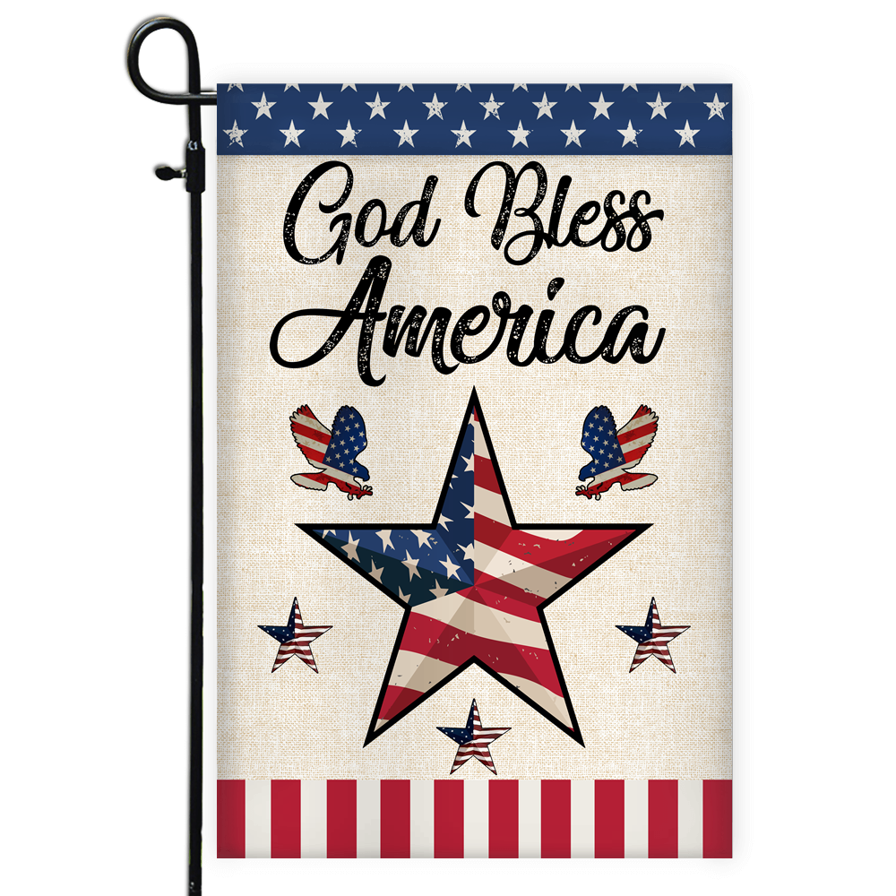 God Bless America Flag Star American Patriotic Home Flag | Teecentury.com