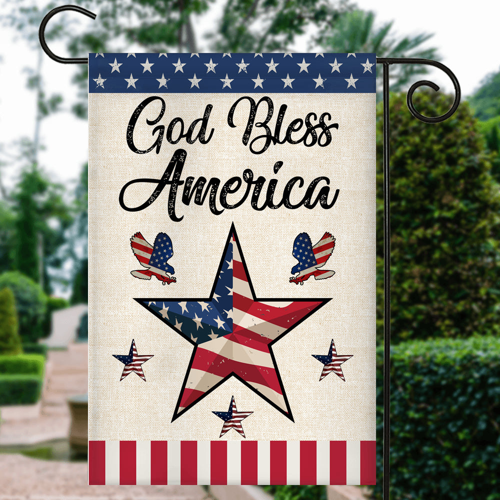 God Bless America Flag Star American Patriotic Home Flag | Teecentury.com