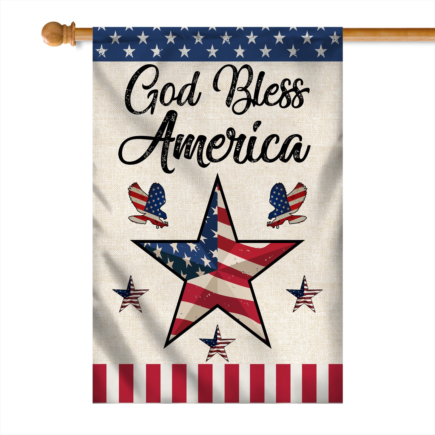 God Bless America Flag Star American Patriotic Home Flag | Teecentury.com