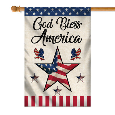 God Bless America Flag Star American Patriotic Home Flag | Teecentury.com
