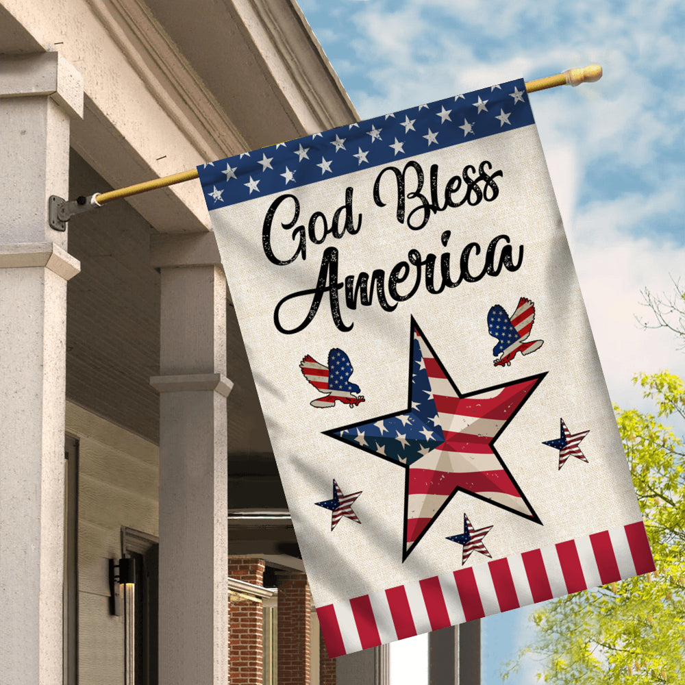 God Bless America Flag Star American Patriotic Home Flag | Teecentury.com