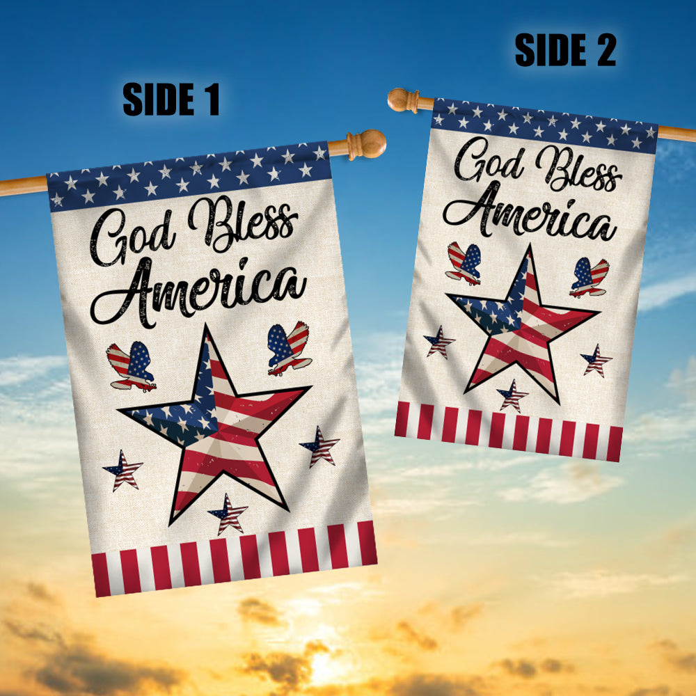 God Bless America Flag Star American Patriotic Home Flag | Teecentury.com