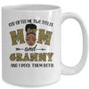 God Gifted Me Two Titles Mom And Grammy Black Woman Leopard Mug Coffee Mug | Teecentury.com