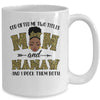 God Gifted Me Two Titles Mom And Mamaw Black Woman Leopard Mug Coffee Mug | Teecentury.com