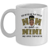 God Gifted Me Two Titles Mom And Mimi Black Woman Leopard Mug Coffee Mug | Teecentury.com