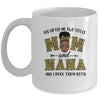 God Gifted Me Two Titles Mom And Nana Black Woman Leopard Mug Coffee Mug | Teecentury.com
