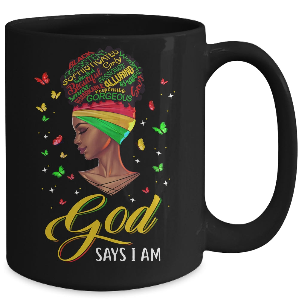God Says I Am Black Pride African American Girl Mug Coffee Mug | Teecentury.com