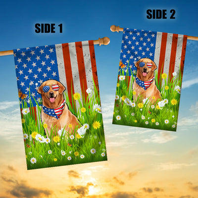 Golden Retriever American USA Flag 4th of July Dog Lover On Independence Day | teecentury