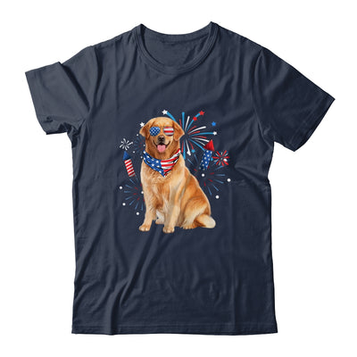 Golden Retriever Dog American USA Flag 4th of July Men Lover Shirt & Tank Top | teecentury