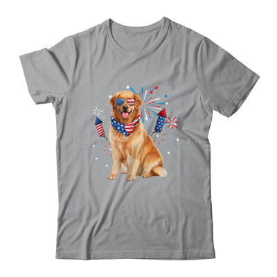 Golden Retriever Dog American USA Flag 4th of July Men Lover Shirt & Tank Top | teecentury