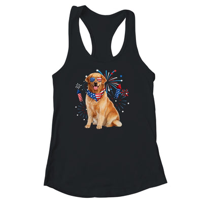 Golden Retriever Dog American USA Flag 4th of July Men Lover Shirt & Tank Top | teecentury