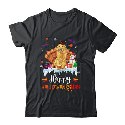 Golden Retriever Happy HalloThanksMas Halloween Christmas Shirt & Sweatshirt | teecentury