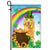 Golden Retriever St Patrick's Day Dog Flag Funny Peeking Dog Wear Green Hat Golden Pot Coin Shamrock Rainbow Spring Banner for Home Decor | teecentury