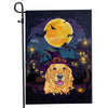 Golden Retriever Witch Halloween Flag Castle Background For Dog Lover Home Flag | Teecentury.com