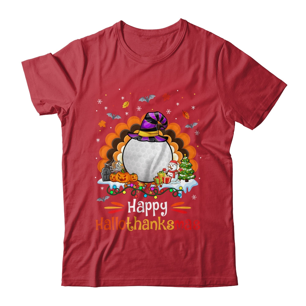 Golf Halloween Christmas Thanksgiving Hallothanksmas Shirt & Sweatshirt | teecentury