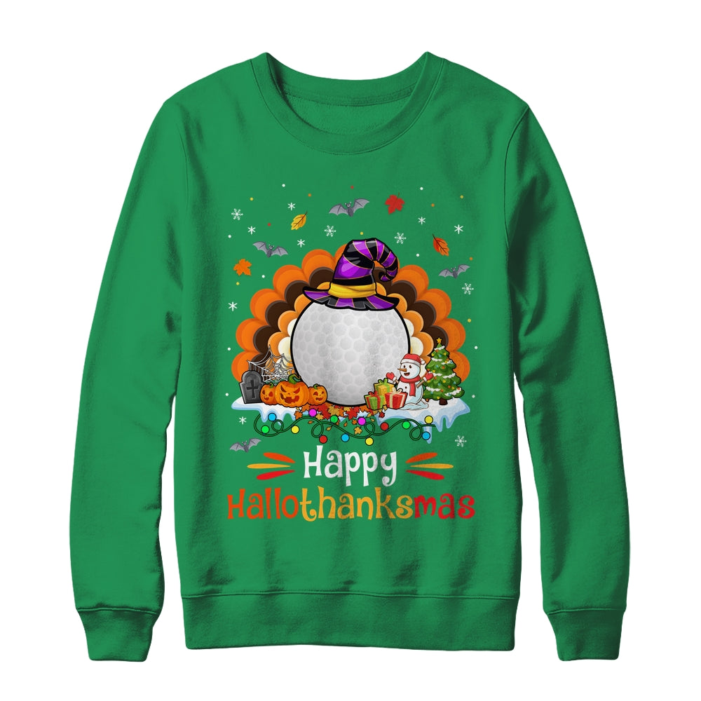 Golf Halloween Christmas Thanksgiving Hallothanksmas Shirt & Sweatshirt | teecentury