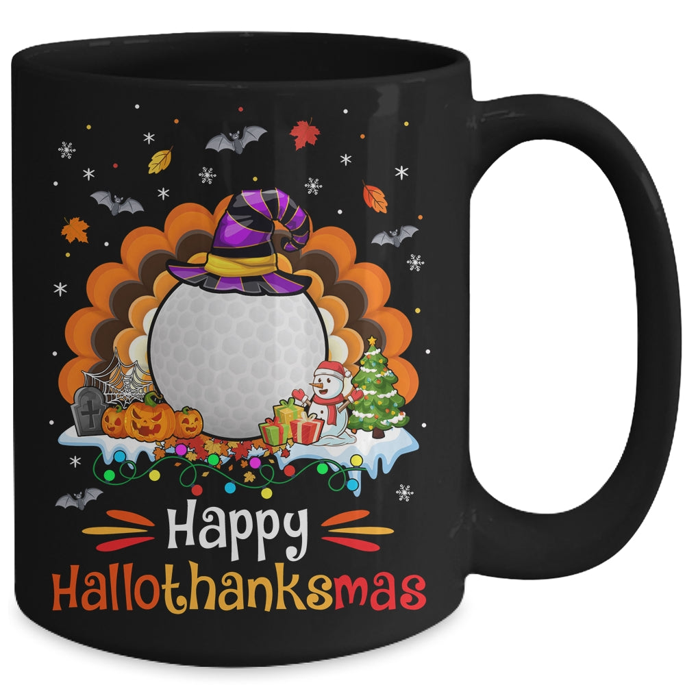 Golf Halloween Christmas Thanksgiving Hallothanksmas Mug | teecentury