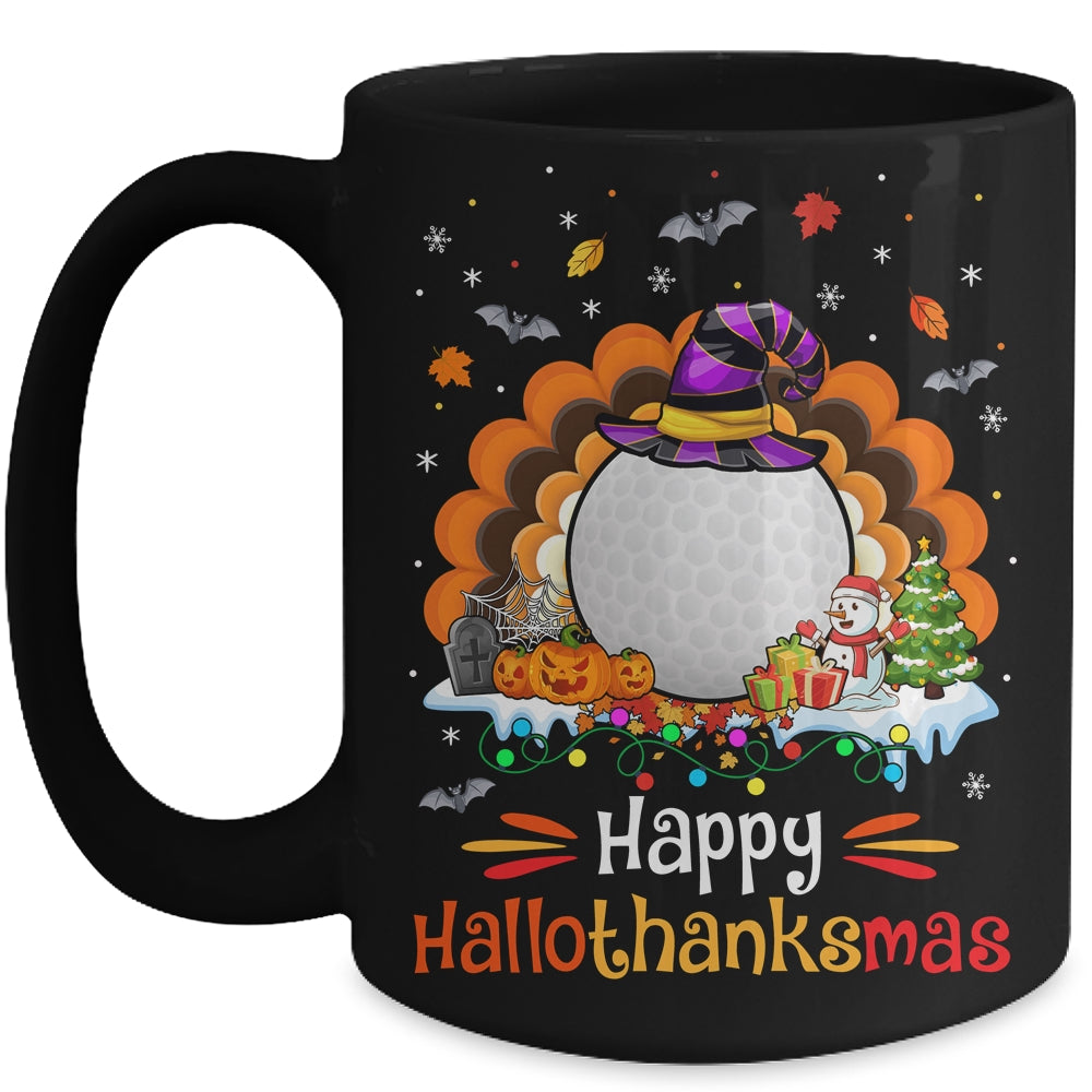 Golf Halloween Christmas Thanksgiving Hallothanksmas Mug | teecentury